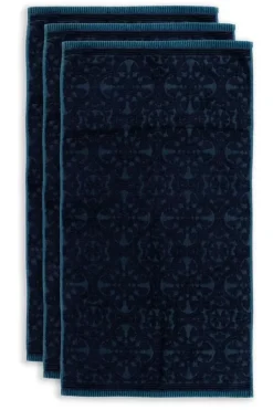 Badhanddoek Set/3 Tile De Pip Donker 55X100 Cm<Pip Studio Clearance