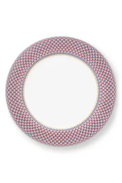 Flower Festival Dinerbord Rood/Lichtblauw 26.5 Cm<Pip Studio Hot