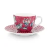 Flower Festival Espresso Kop & Schotel Donker<Pip Studio
