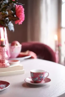 Flower Festival Espresso Kop & Schotel Donker<Pip Studio