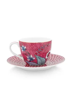 Flower Festival Espresso Kop & Schotel Donker<Pip Studio