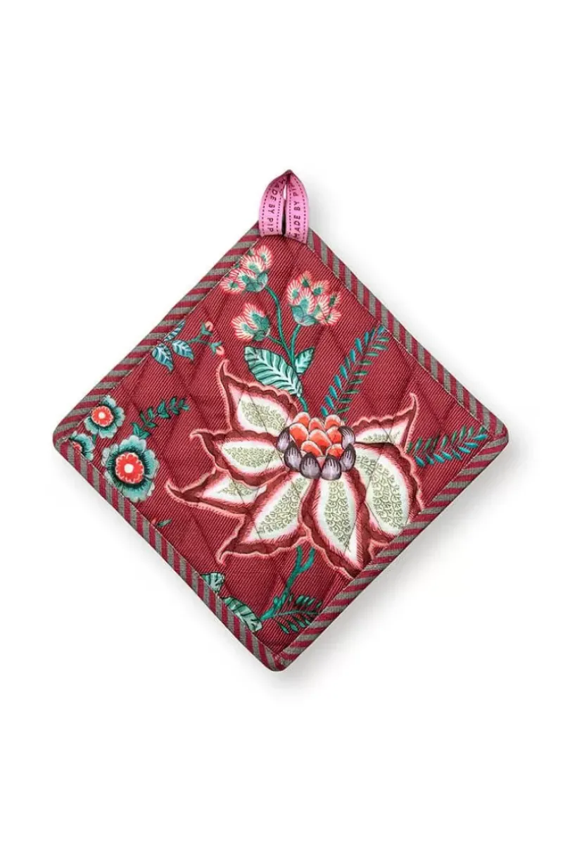 Flower Festival Pot Holder Square Dark Pink<Pip Studio Best