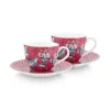 Flower Festival Set/2 Espresso Kop & Schotel Donker<Pip Studio Discount