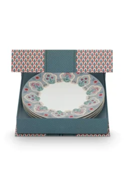 Flower Festival Set/4 Ontbijtborden Licht 21Cm<Pip Studio Best