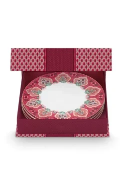 Flower Festival Set/4 Ontbijtborden Donker 21Cm<Pip Studio Best