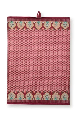 Flower Festival Tea Towel Red/Dark Pink<Pip Studio Clearance