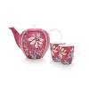 Flower Festival Thee Set/3 Groot Donker<Pip Studio