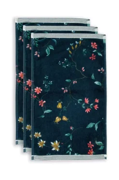 Gastendoek Set/3 Les Fleurs Donker 30X50 Cm<Pip Studio Online