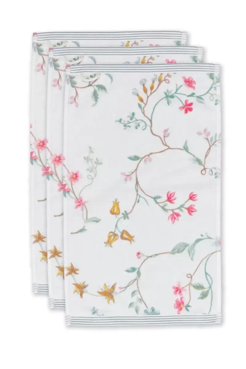 Gastendoek Set/3 Les Fleurs 30X50 Cm<Pip Studio Clearance