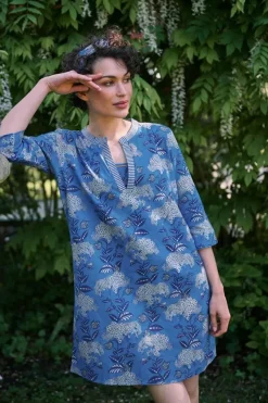 Jurk Flora Firenze Kobalt<Pip Studio