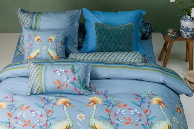 Kussensloop Flirting Birds Blauw<Pip Studio Online