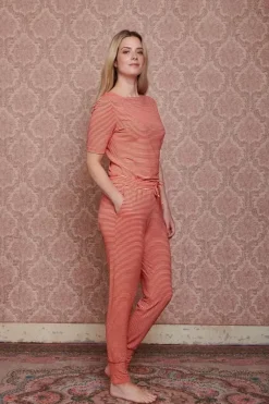 Lange Broek Little Sumo Stripe Koraal<Pip Studio Hot