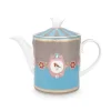 Love Birds Theepot Medium Blauw/Khaki<Pip Studio Online