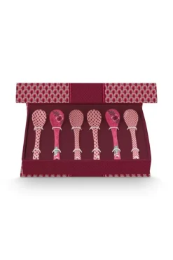 Oriental Flower Festival Set/6 Theelepels Donker<Pip Studio Hot