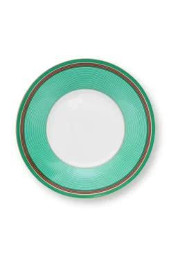 Pip Chique Stripes Cappuccino Kop & Schotel Roze/Groen<Pip Studio Discount