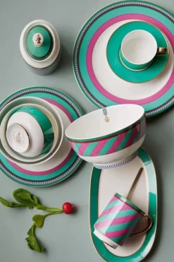 Pip Chique Stripes Dinerbord Roze/Groen 28Cm<Pip Studio