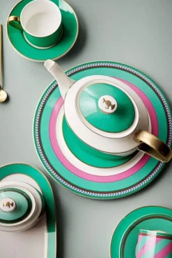 Pip Chique Stripes Dinerbord Roze/Groen 28Cm<Pip Studio