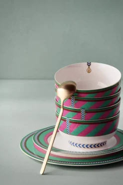 Pip Chique Stripes Dinerbord Roze/Groen 28Cm<Pip Studio