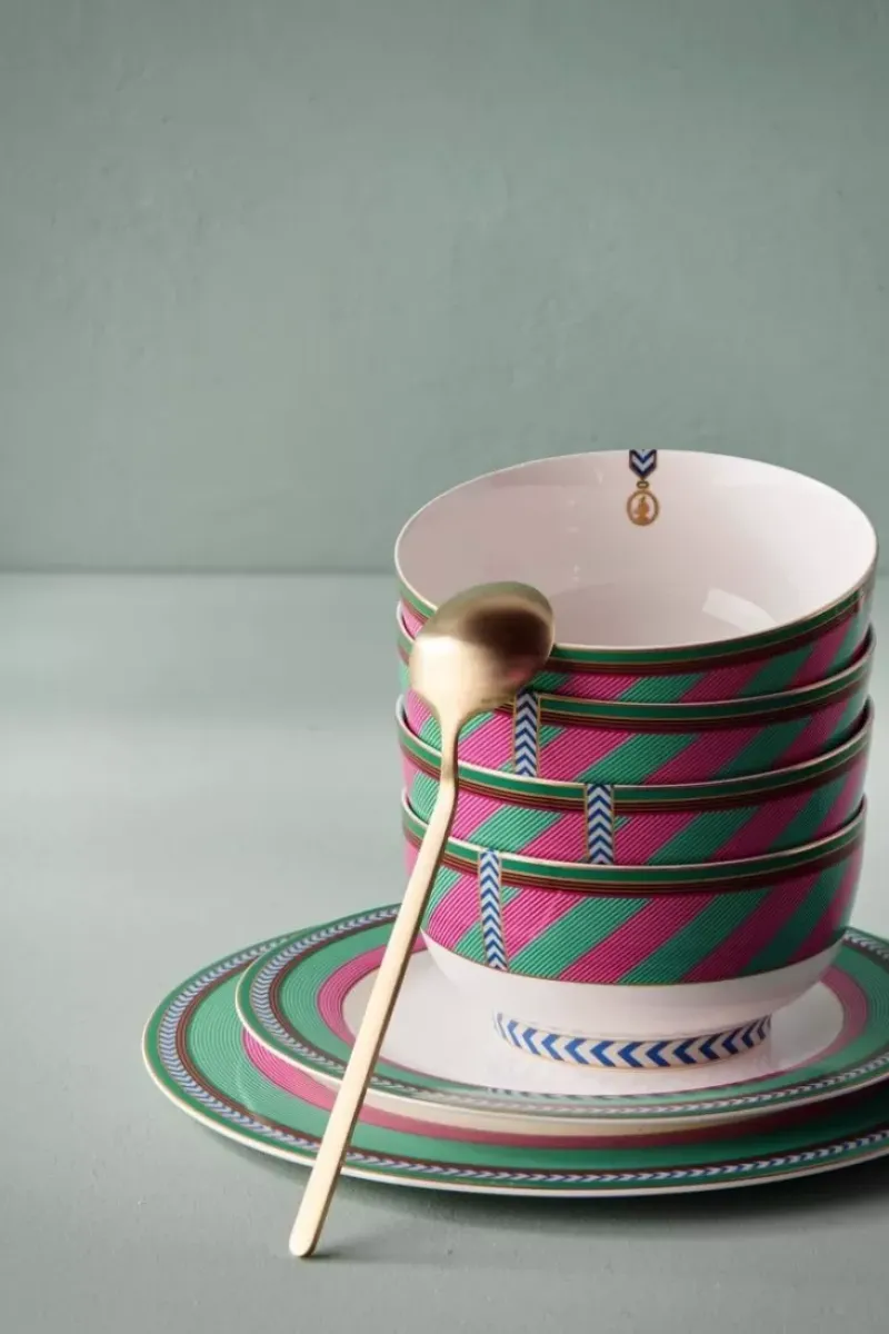 Pip Chique Stripes Dinerbord Roze/Groen 28Cm<Pip Studio