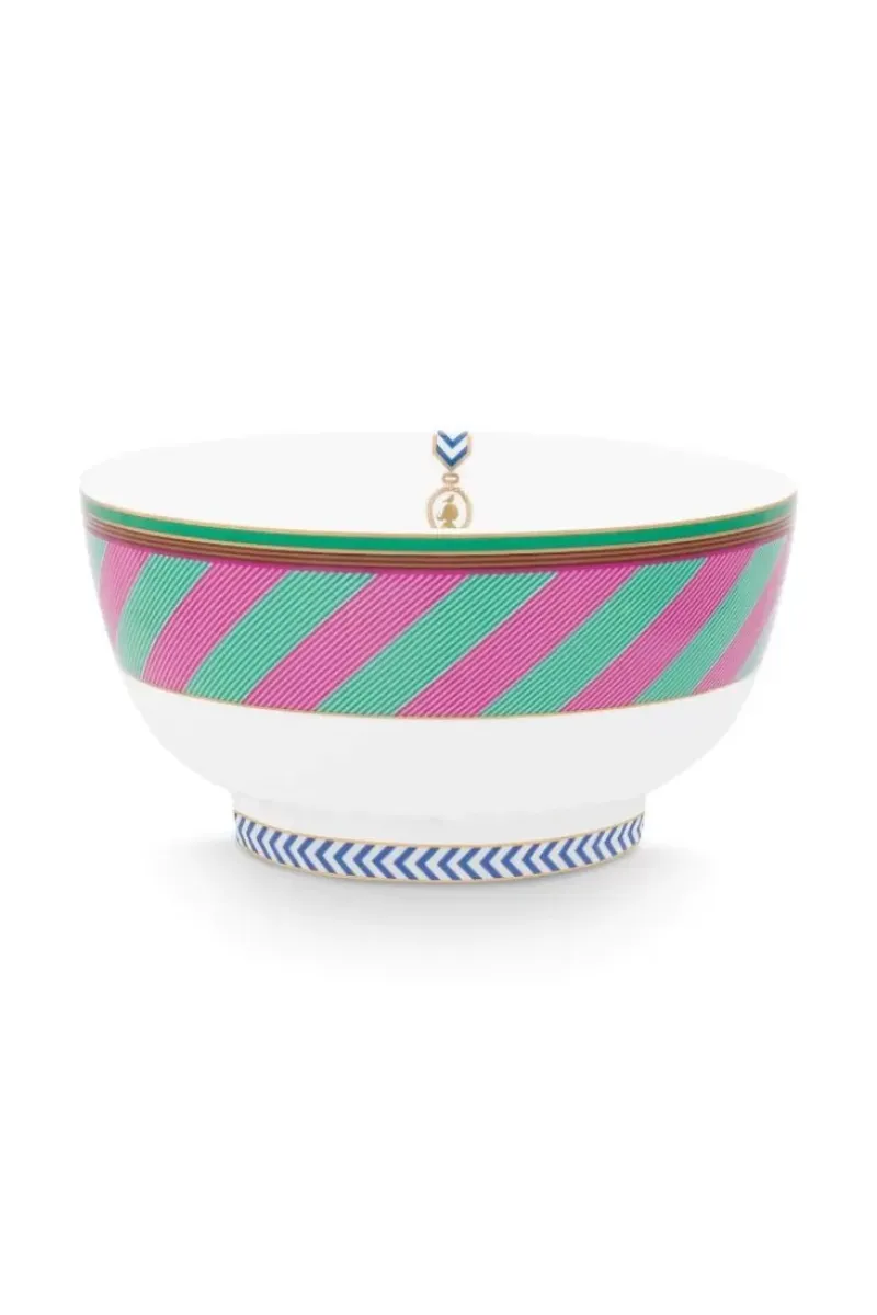 Pip Chique Stripes Kom Roze/Groen 18Cm<Pip Studio Clearance