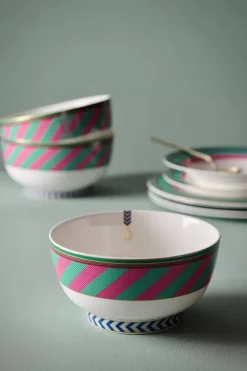 Pip Chique Stripes Kom Roze/Groen 18Cm<Pip Studio Clearance
