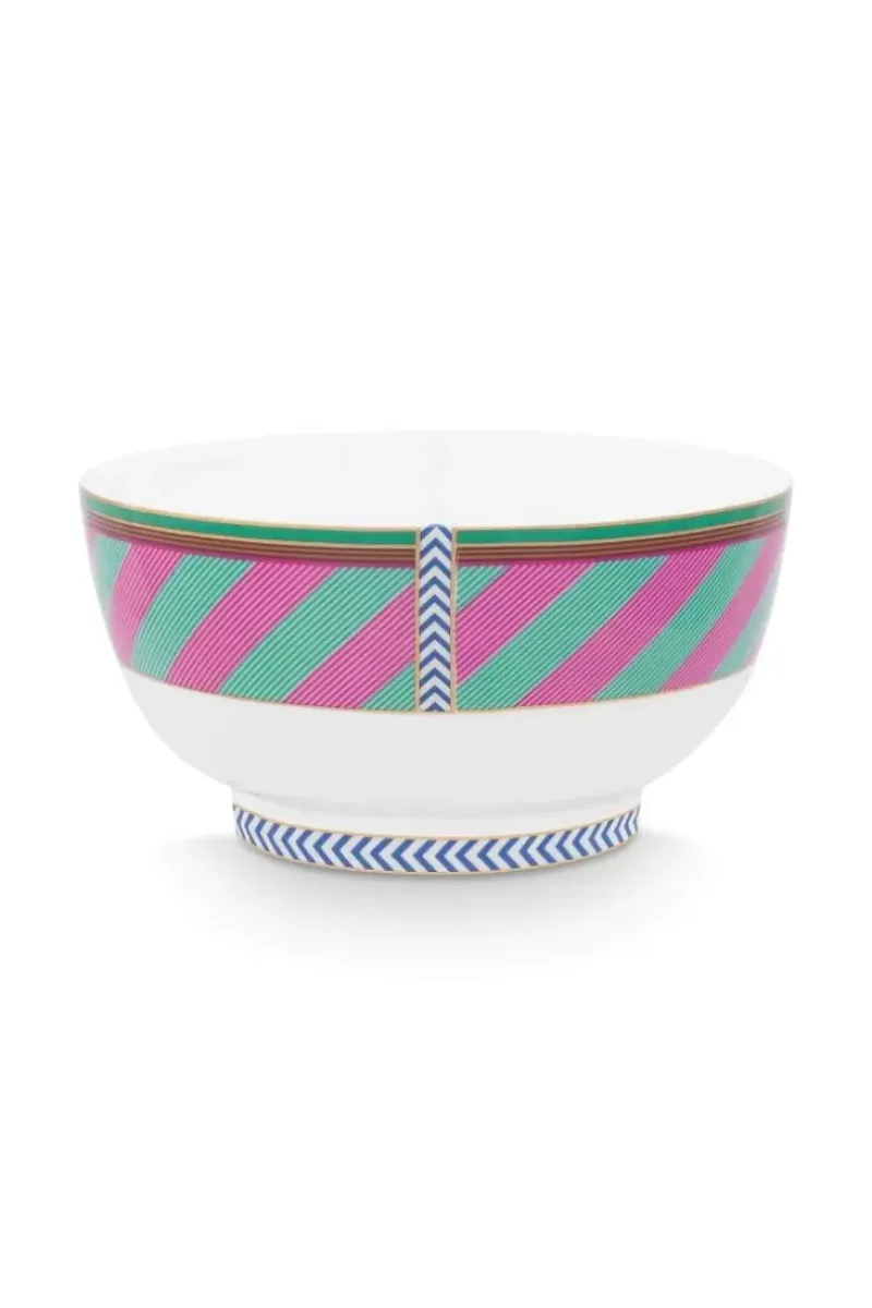 Pip Chique Stripes Kom Roze/Groen 18Cm<Pip Studio Clearance