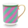 Pip Chique Stripes Mok Groot Roze/Groen 350Ml<Pip Studio Best