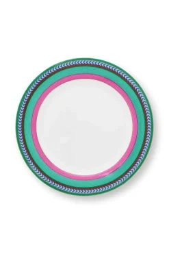 Pip Chique Stripes Ontbijtbord Roze/Groen 23Cm<Pip Studio Sale