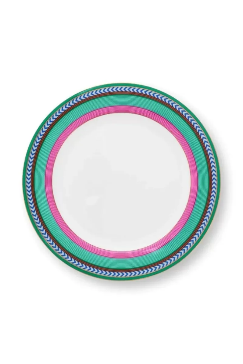 Pip Chique Stripes Ontbijtbord Roze/Groen 23Cm<Pip Studio Sale