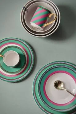 Pip Chique Stripes Ontbijtbord Roze/Groen 23Cm<Pip Studio Sale