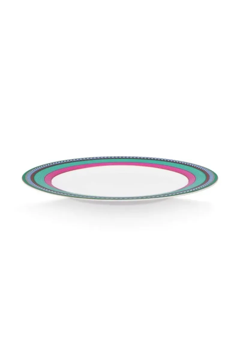 Pip Chique Stripes Ontbijtbord Roze/Groen 23Cm<Pip Studio Sale