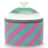 Pip Chique Stripes Suikerpot Roze/Groen<Pip Studio Discount