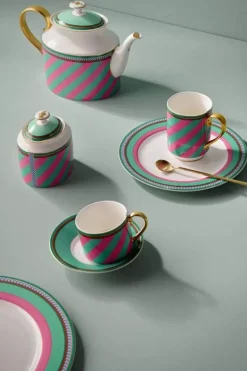 Pip Chique Stripes Suikerpot Roze/Groen<Pip Studio Discount