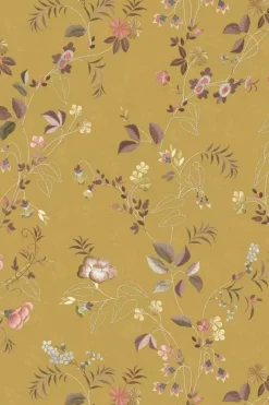 Tokyo Blossom Vliesbehang Mosterd<Pip Studio Sale