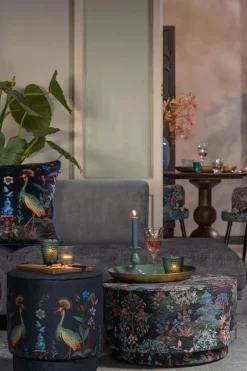 Poef Medium Flirting Birds Blauw<Pip Studio