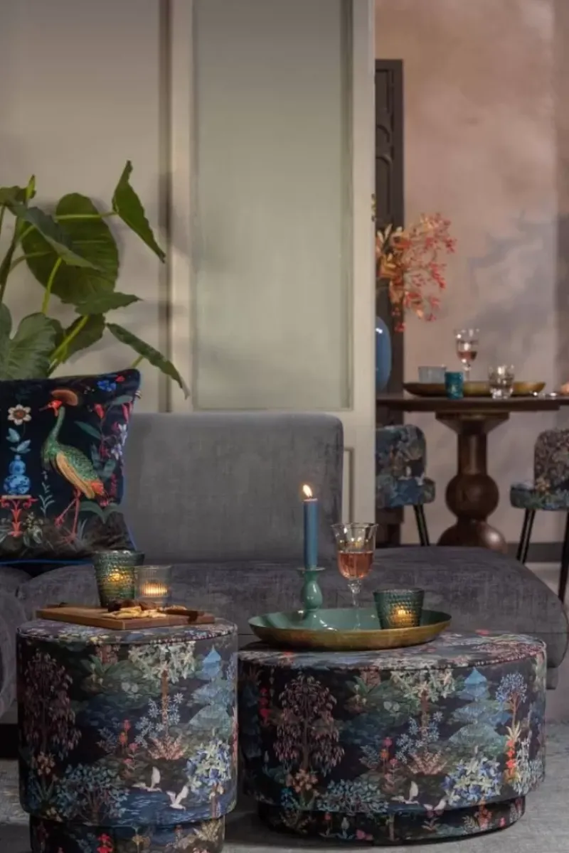 Poef Medium Pip Garden Donkerblauw<Pip Studio Hot