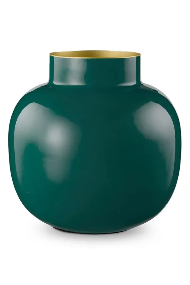 Ronde Vaas Metaal Donker 25 Cm<Pip Studio