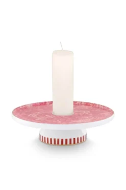 Royal Stripes Kaarshouder Bloemen Roze 14Cm<Pip Studio Clearance