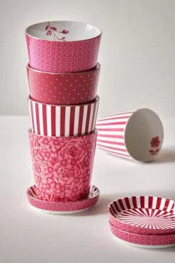 Royal Stripes Mok Bloemen & Theetip Donker<Pip Studio New