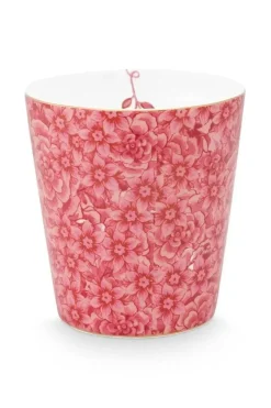 Royal Stripes Mok Bloemen Donkerroze<Pip Studio Online