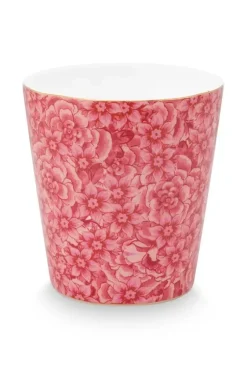 Royal Stripes Mok Bloemen Donkerroze<Pip Studio Online