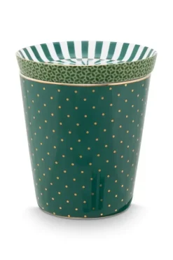 Royal Stripes Mok Stippen & Theetip Groen<Pip Studio Best