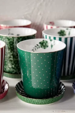 Royal Stripes Mok Stippen & Theetip Groen<Pip Studio Best