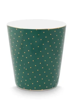 Royal Stripes Mok Stippen & Theetip Groen<Pip Studio Best