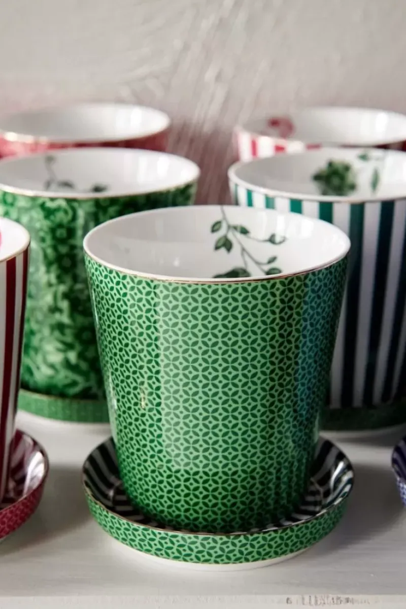 Royal Stripes Mok Tegels & Theetip Groen<Pip Studio