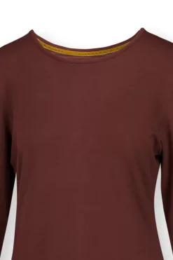 Top Lange Mouw Solid Terra Rood<Pip Studio New