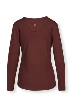 Top Lange Mouw Solid Terra Rood<Pip Studio New