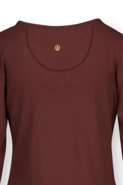 Top Lange Mouw Solid Terra Rood<Pip Studio New