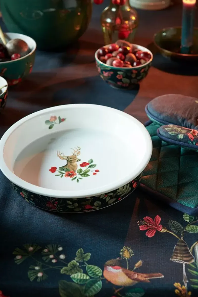Winter Wonderland Serveerschaal Rond Donkerblauw<Pip Studio Discount